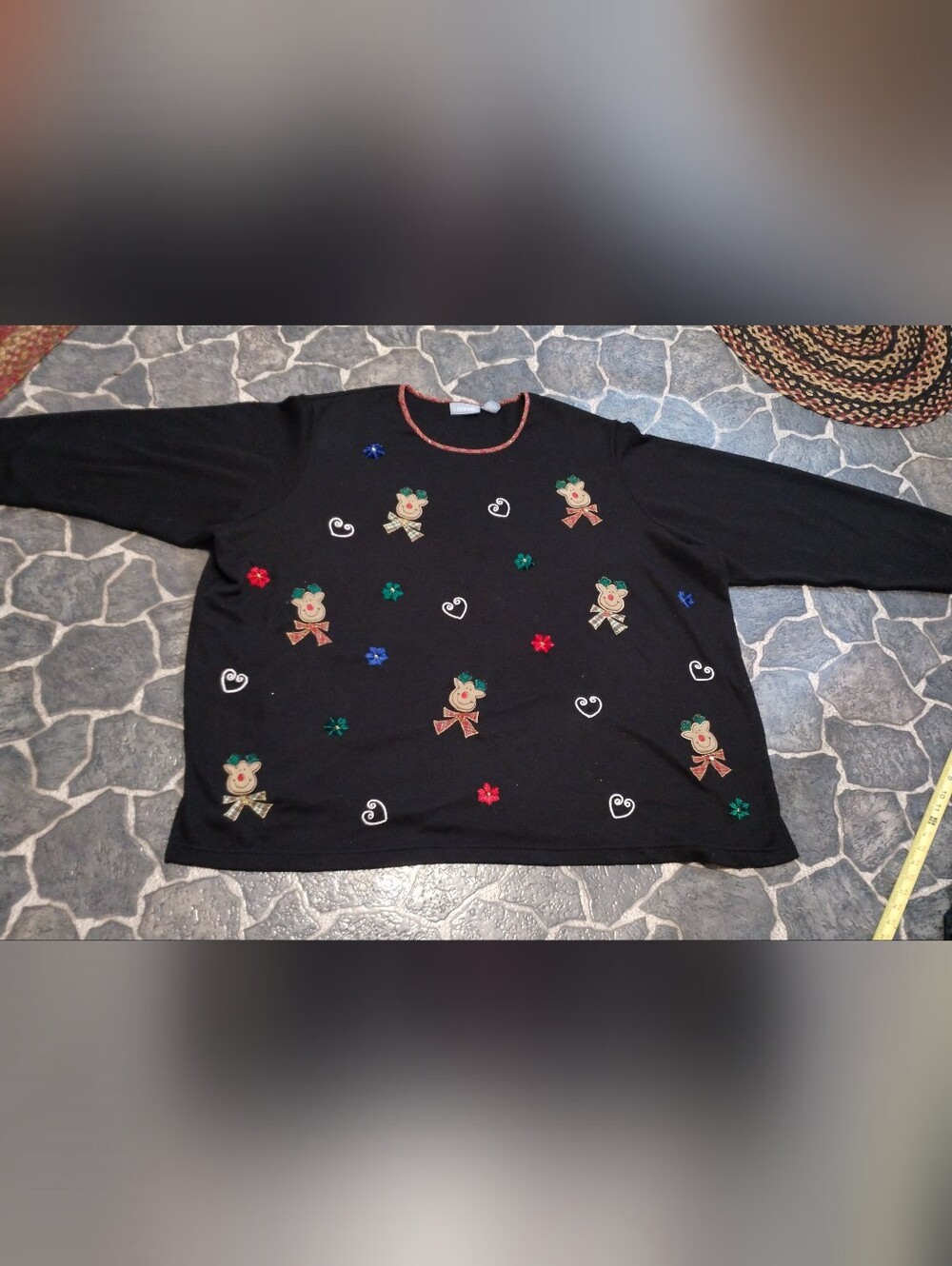Liz & Me Black Christmas Holiday  Sweater women's plus size 5X VINTAGE